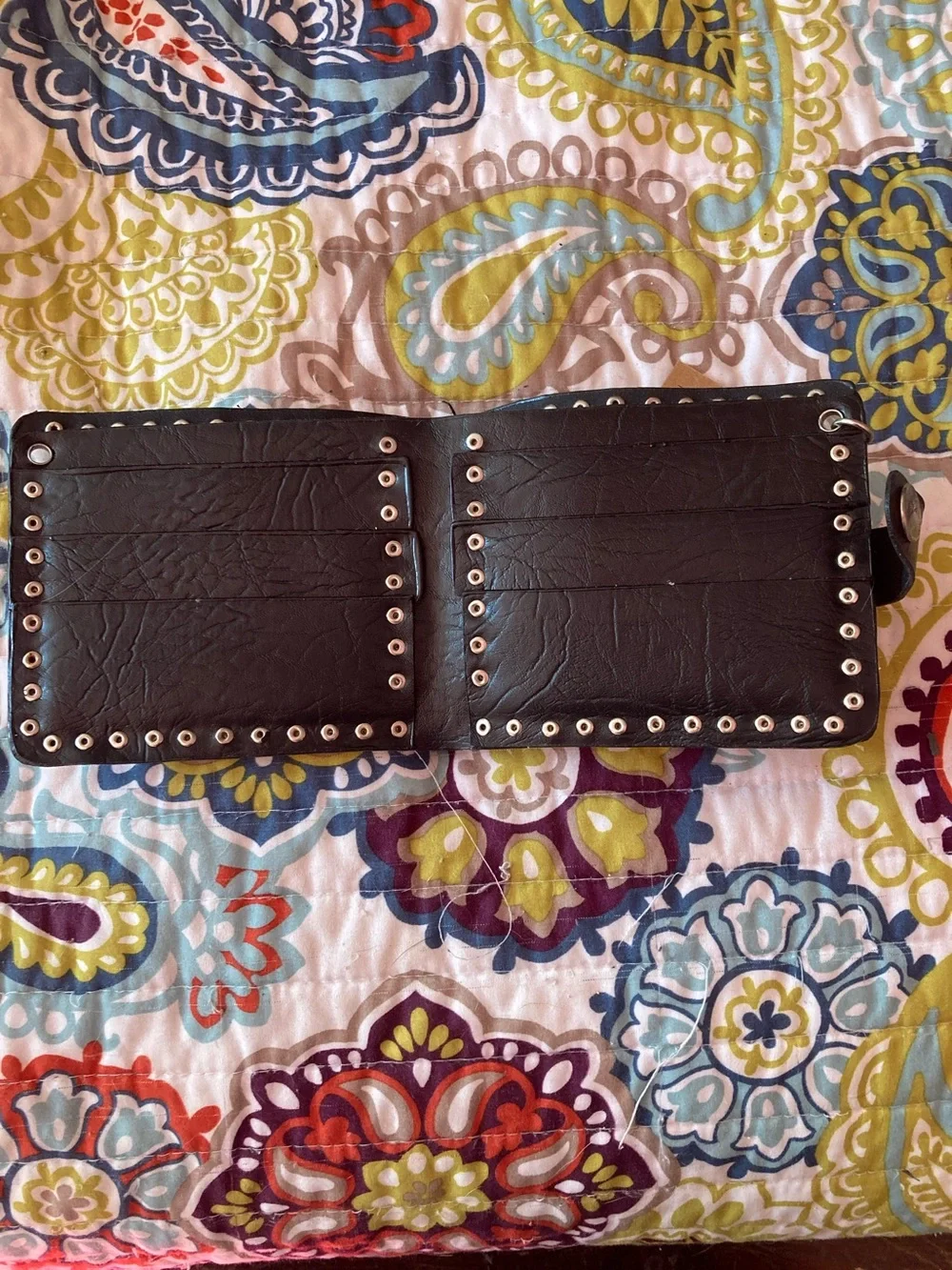 Harley-Huayage Studded Black Bifold Wallet
